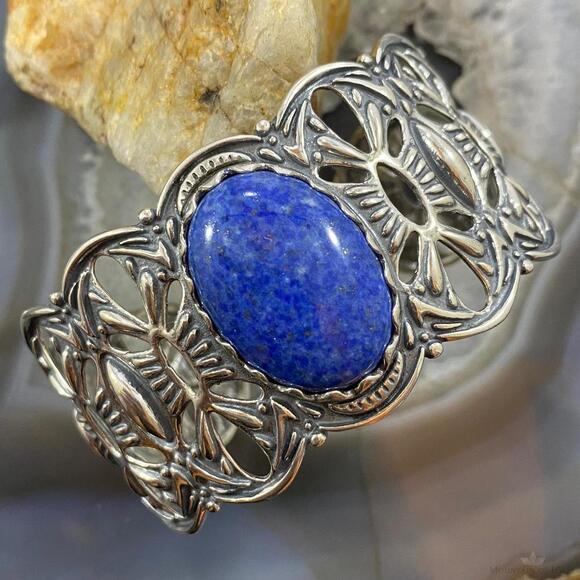Carolyn Pollack Jewelry - Carolyn Pollack Vintage Southwestern Style Sterling Oval Denim Lapis Bracelet